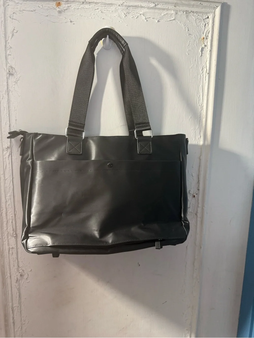 IHKWIP Cargo Catchall Tote with Two Crossbody Straps Metallic Black